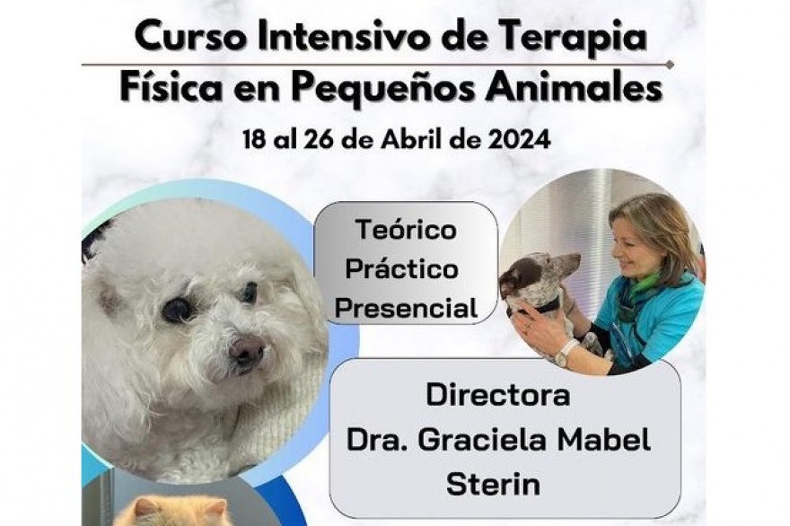 18 al 26 de Abril - Curso Intensivo de Terapia Física en Pequeños Animales