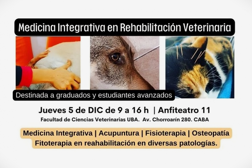 5 de Diciembre - Jornada Medicina Integrativa en Rehabilitación Veterinaria